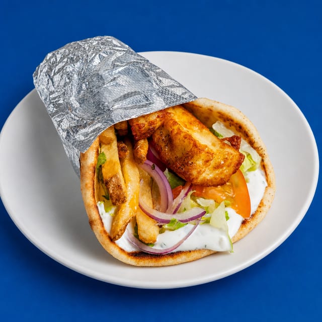 Fried Halloumi Pita.