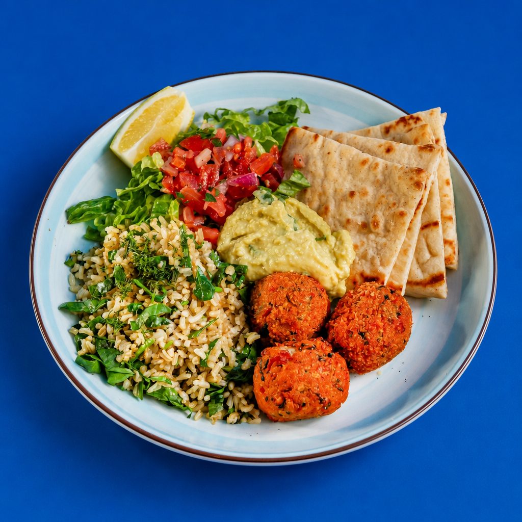 Tomato Mint Fritters Plate.