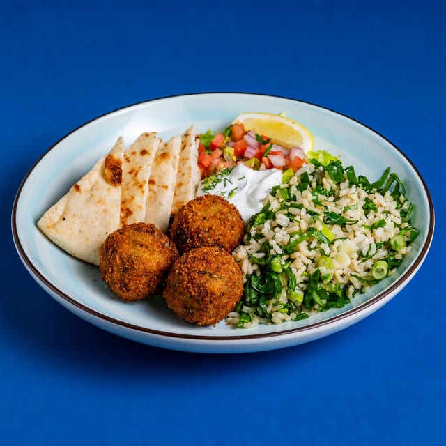 Zucchini Feta Fritters Plate.
